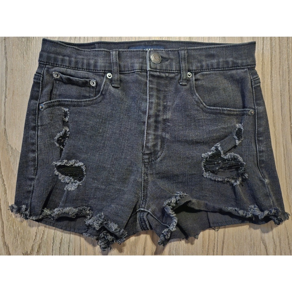 Aeropostale Distressed Cutoff Jean Shorts Junior's Size‎ 4 Black
